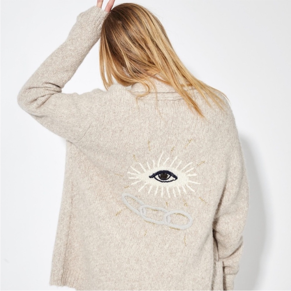 RAQUEL ALLEGRA EYE MOTIF CARDIGAN XS or S (oversized fit)